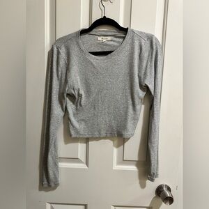 Madewell ribbed long sleeve cropped tee size large